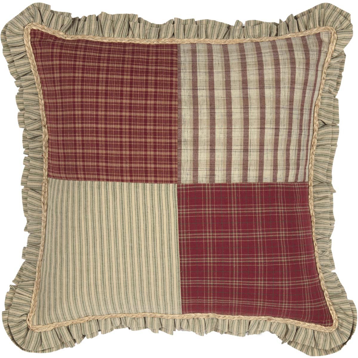 Amazon.com: VHC Brands Farmhouse Brick Red Patchwork Cotton